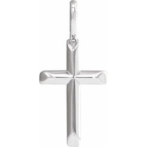 Sterling Silver 18x9 mm Knife-Edge Cross Pendant - BN & CO JEWELRY