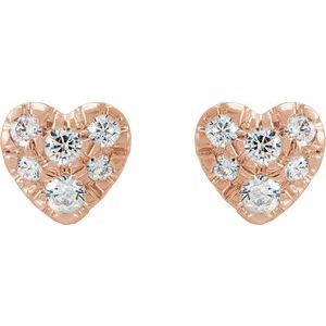 14K Rose 1/10 CTW Natural Diamond Heart Earrings - BN & CO JEWELRY