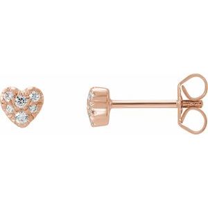 14K Rose 1/10 CTW Natural Diamond Heart Earrings - BN & CO JEWELRY