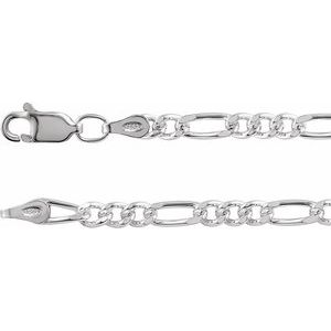 Sterling Silver 3.5 mm Figaro 24" Chain - BN & CO JEWELRY