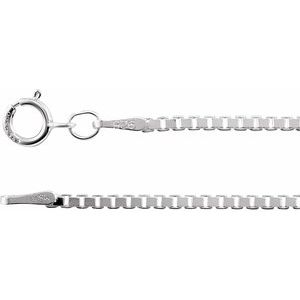 Rhodium-Plated Sterling Silver 1.5 mm Diamond-Cut Box 16" Chain - BN & CO JEWELRY