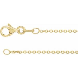 18K Yellow Gold-Plated Sterling Silver 1.4 mm Diamond-Cut Cable 16" Chain - BN & CO JEWELRY