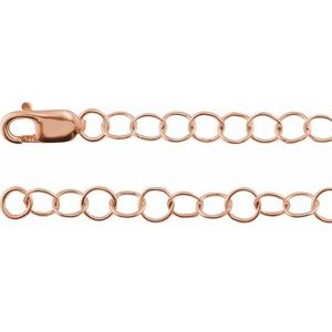 14K Rose 3.5mm Round Cable 16" Chain - BN & CO JEWELRY