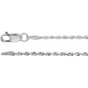 Sterling Silver 1.3 mm Diamond-Cut Rope 16" Chain - BN & CO JEWELRY