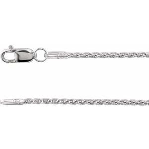 Rhodium-Plated Sterling Silver 1.25 mm Wheat 20" Chain - BN & CO JEWELRY