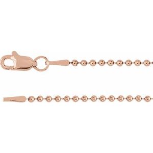 14K Rose 1.5 mm Bead 24" Chain - BN & CO JEWELRY