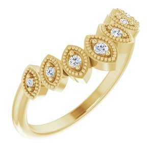 14K Yellow .06 CTW Natural Diamond Contour band - BN & CO JEWELRY