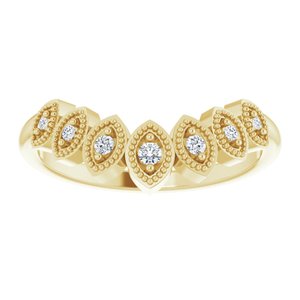 14K Yellow .06 CTW Natural Diamond Contour band - BN & CO JEWELRY